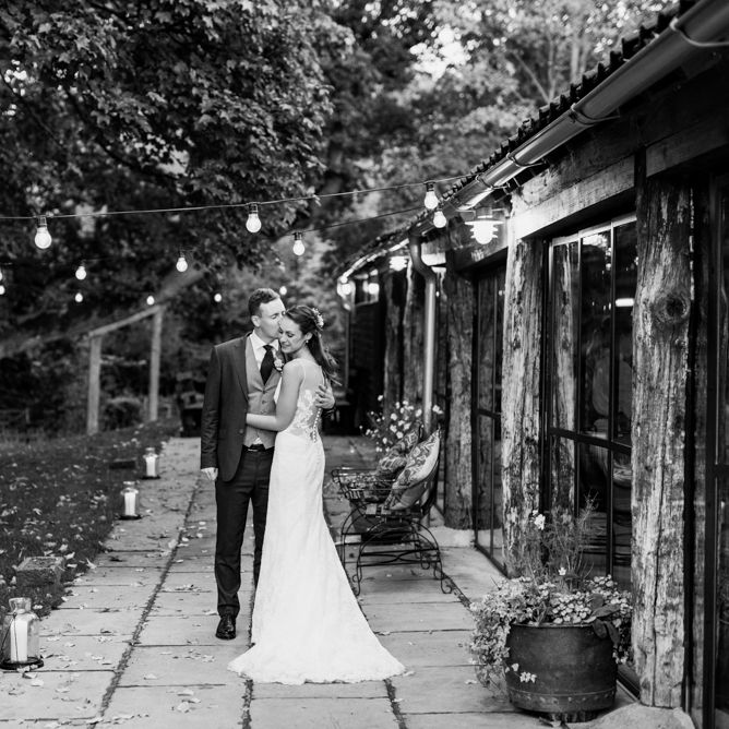 Bride and Groom Black and White Portrait