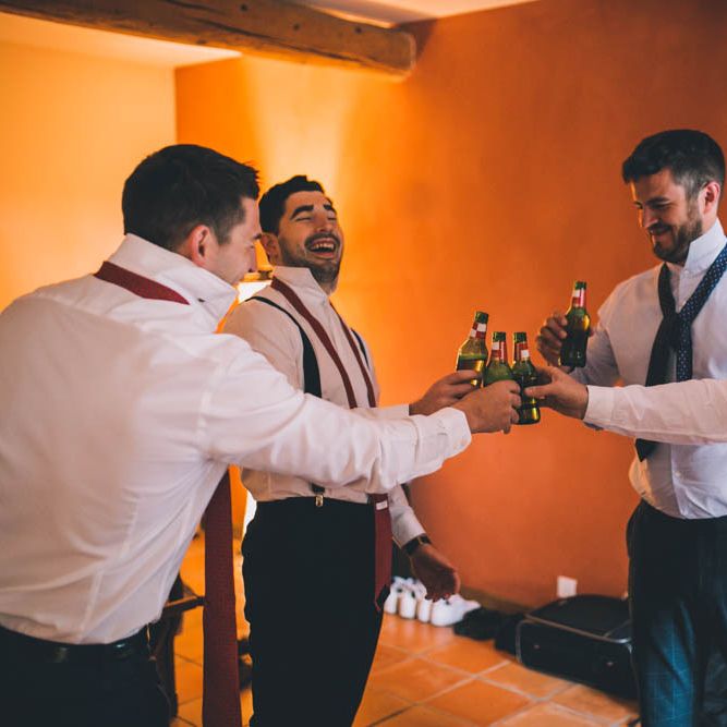 Groomsmen Cheers To Wedding Morning