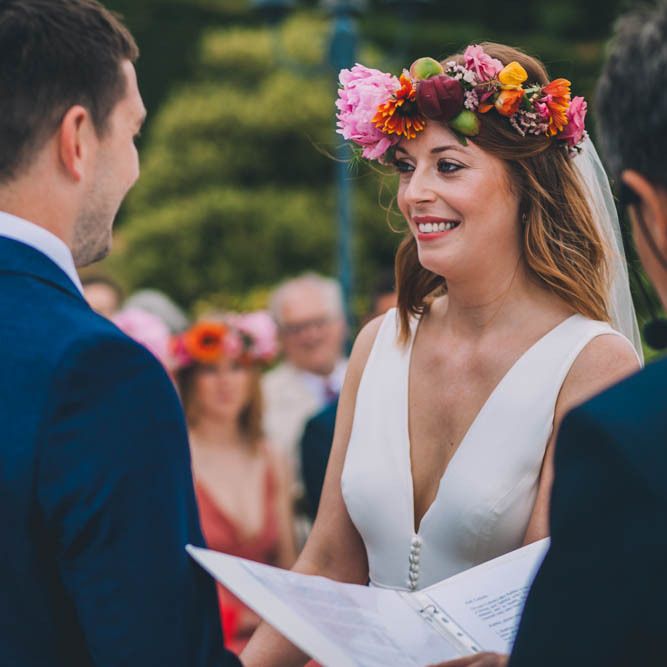 Bright Flower Crown For Bride In France