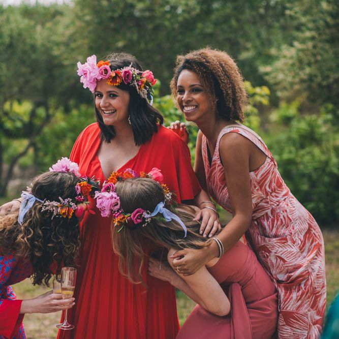 Flower Crown For Wedding Party With Guests