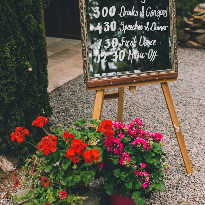 Mirrored Wedding Sign