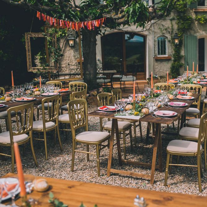 Table Set Up For Outdoor Wedding Breakfast