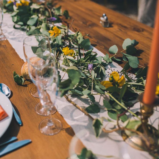 Table Set Up For Outdoor Wedding Breakfast