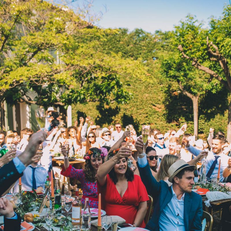 Guests Cheers During Wedding Speeches