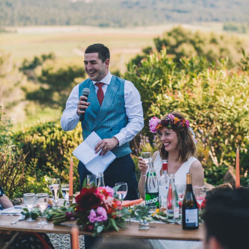 Groom Makes a Wedding Speech With Flower Crown For Bride