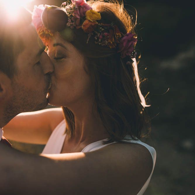 Flower Crown For Bride At French Wedding