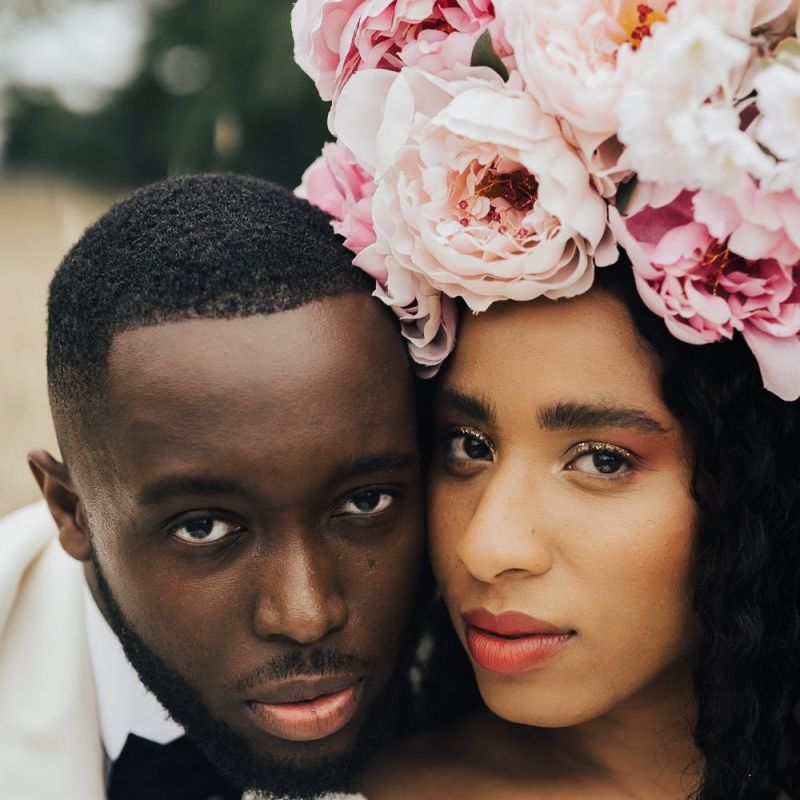 Natural bridal makeup for black bride