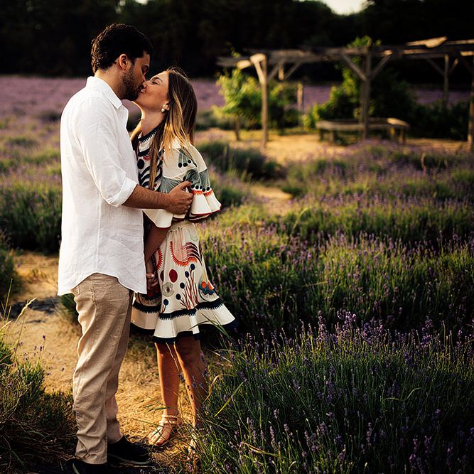 Surprise Marriage Proposal Engagement Shoot at Sunset | Golden Hour Portraits | Pre Wedding Shoot | Couples Portraits | Mayfield Lavender Fields | Chloe Dress | Harry Michael Photography