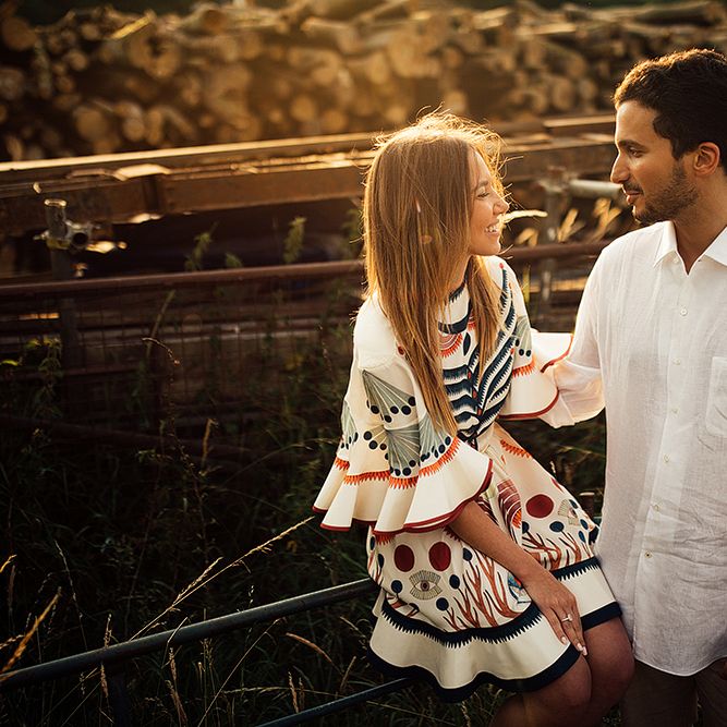 Surprise Marriage Proposal Engagement Shoot at Sunset | Golden Hour Portraits | Pre Wedding Shoot | Couples Portraits | Mayfield Lavender Fields | Chloe Dress | Harry Michael Photography