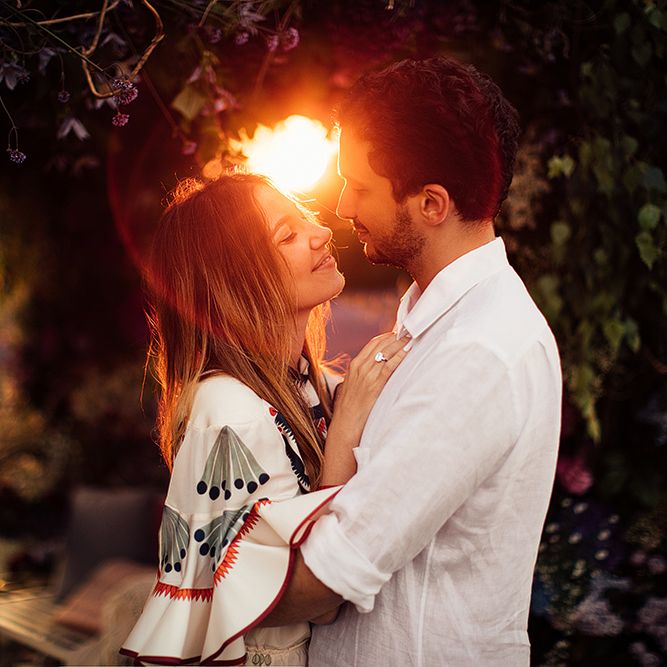 Surprise Marriage Proposal Engagement Shoot at Sunset | Golden Hour Portraits | Pre Wedding Shoot | Couples Portraits | Mayfield Lavender Fields | Chloe Dress | Harry Michael Photography