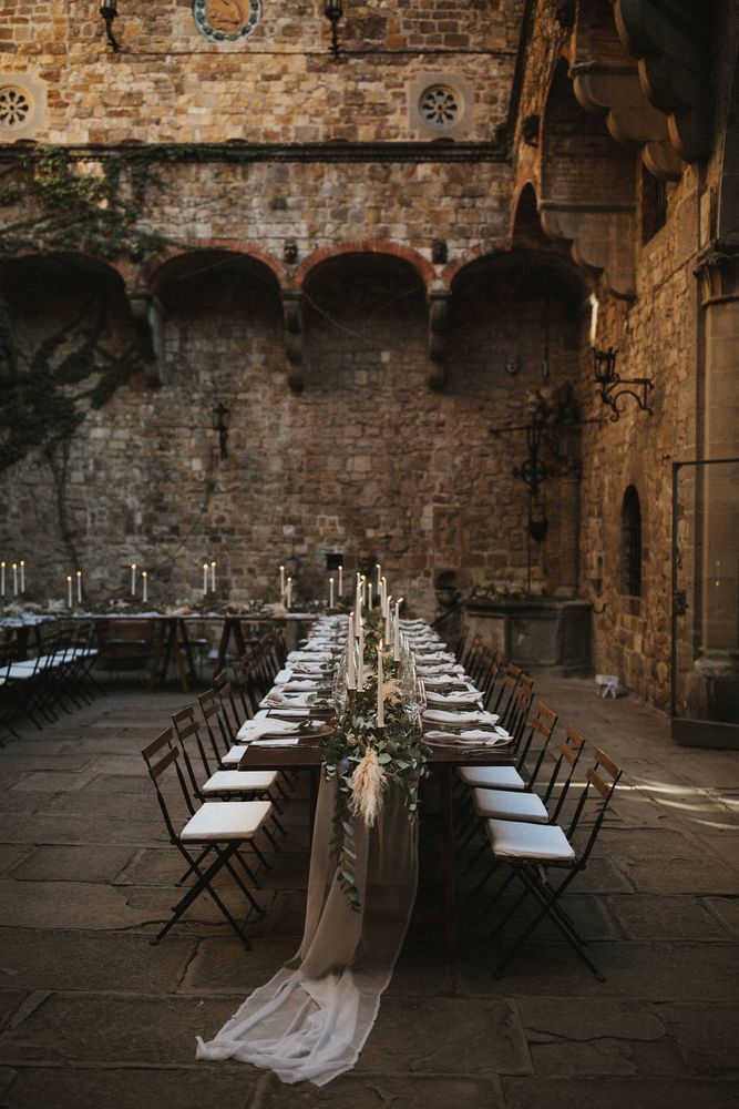Tuscan Castle Destination Wedding In Italy With Bride In Gold Headband ...