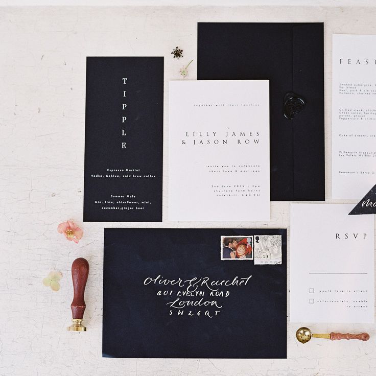 Navy, Pink &amp; White EYI Love Wedding Stationery Suite | Elegant Summer Inspiration at St Giles House, Dorset by Jessica Roberts Design   Imogen Xiana Photography