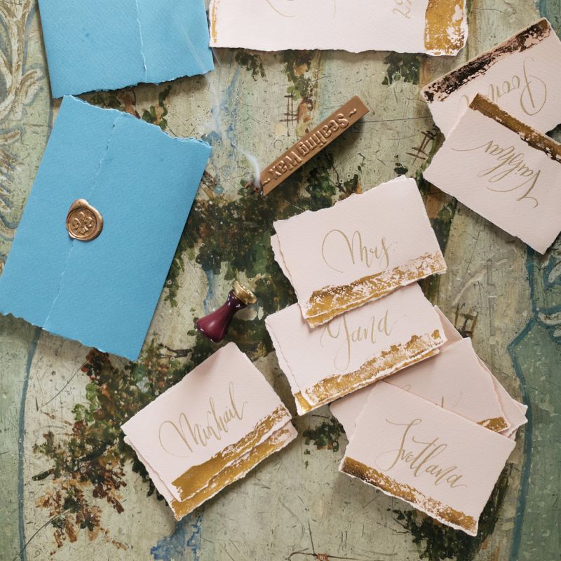 Elegant Wedding Stationery with Gold Wax Seal