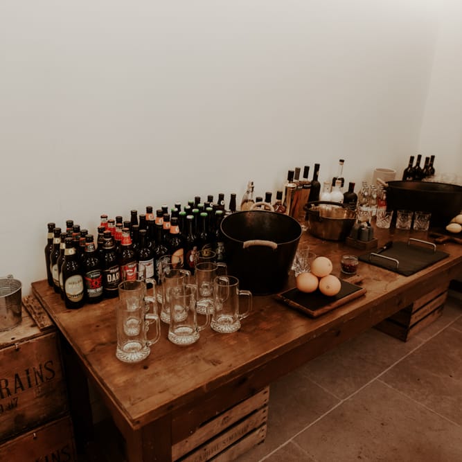 Bar at intimate wedding
