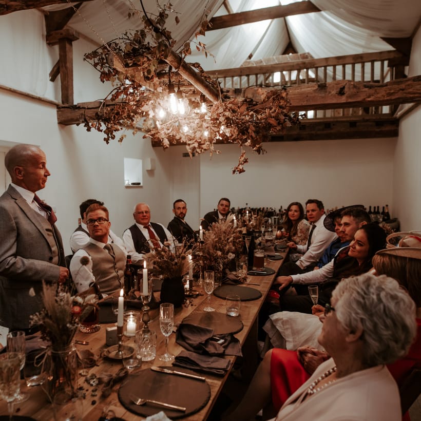 Wedding speeches at September 2020 wedding