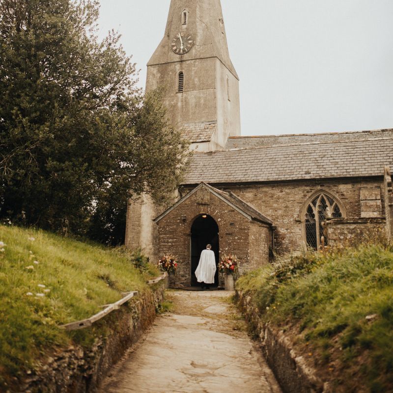 Church wedding ceremony with Eliza Jane Howell wedding dress