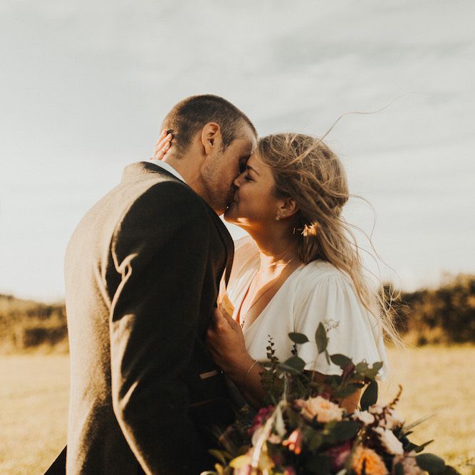 Bride and groom at Devonshire wedding