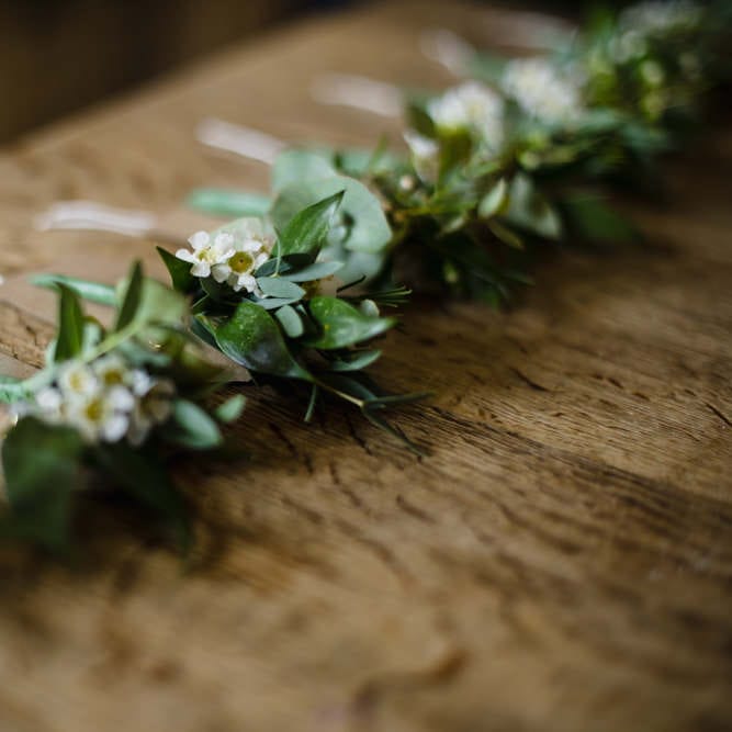 Buttonholes |  Ivania Pronovias Wedding Dress with Long Sleeves and Minimalist Styling | Chris Barber Photography