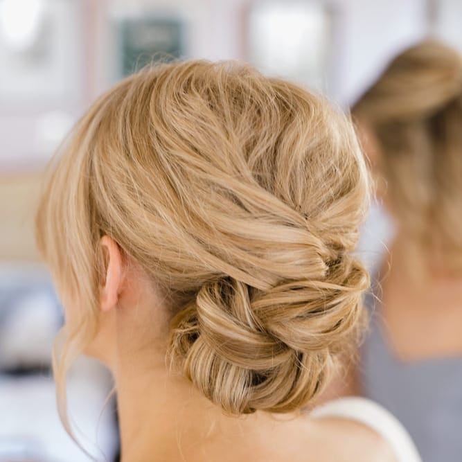 Bridal Up Do | Ivania Pronovias Wedding Dress with Long Sleeves and Minimalist Styling | Chris Barber Photography