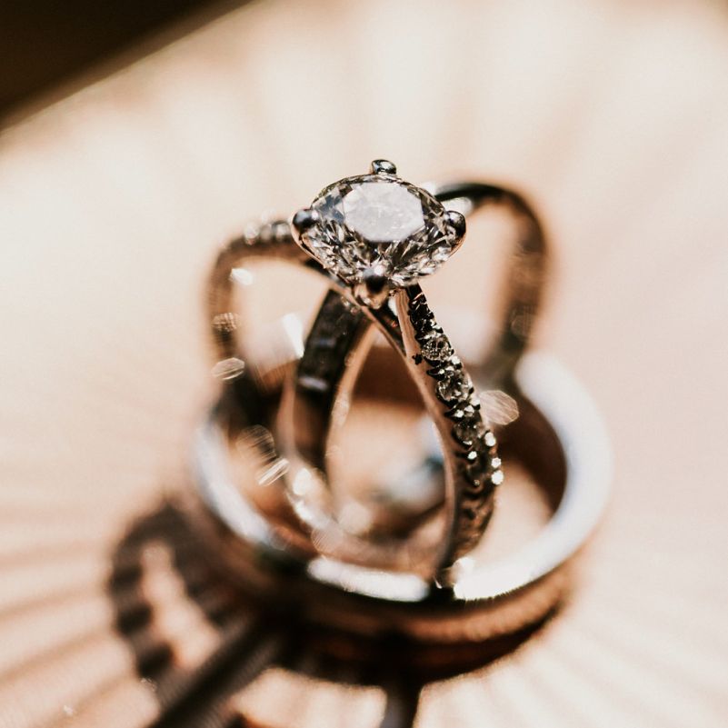 Diamond Engagement Ring and Wedding Band