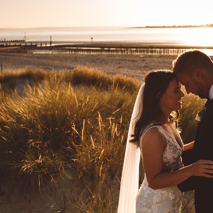 Bride wearing Made With Love Bridal Dress at intimate wedding
