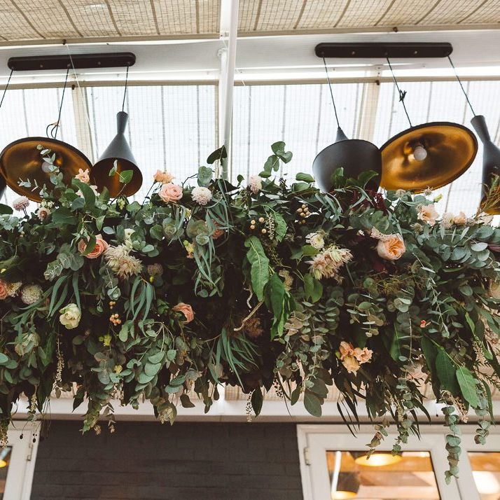 Beautiful hanging foliage styled with eucalyptus for a romantic and intimate dinner at Crouchers Orchards