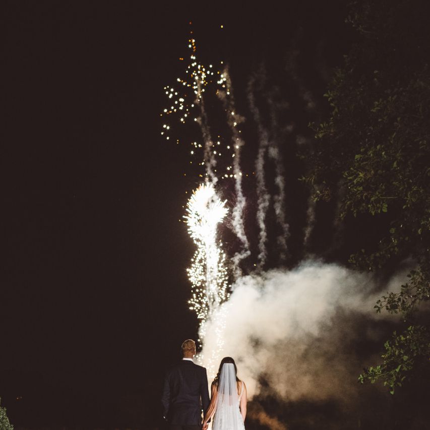 Firework display to end the night at Crouchers Orchards for intimate and relaxed wedding