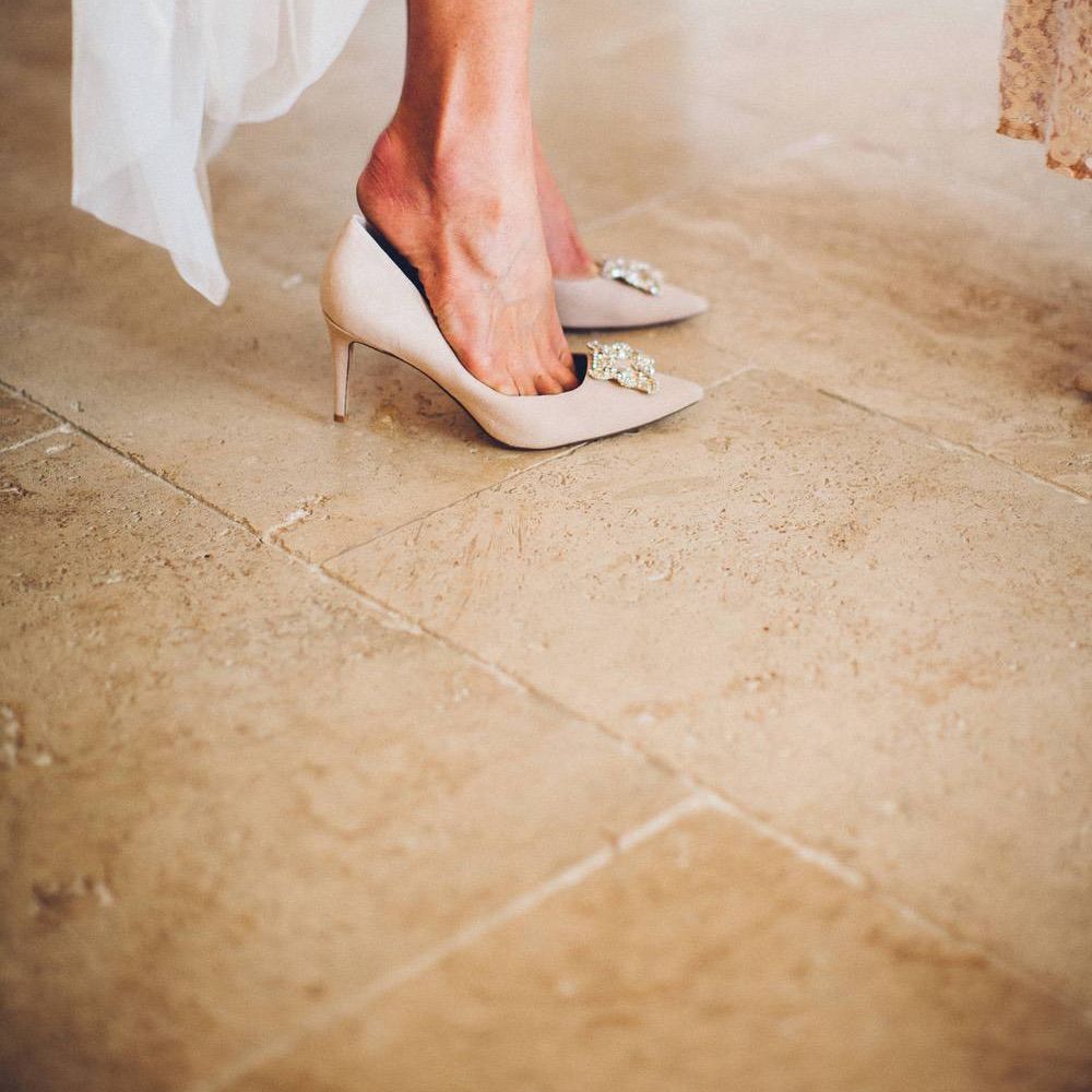 Dune Bridal Shoes | Outdoor Destination Wedding at Le Peit Hameau Wedding Venue Provence, South of France Planned by By Mademoiselle | Lovestruck Photography