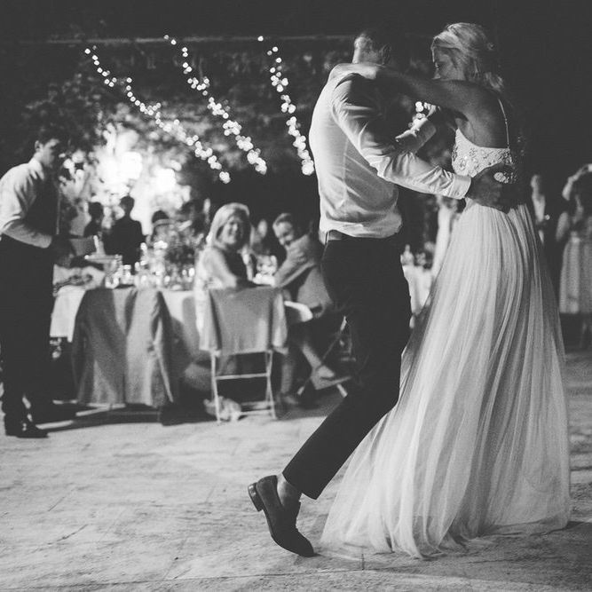 First Dance | Bride in Needle &amp; Thread Gown | Groom in Reiss Chinos &amp; Blazer | Outdoor Destination Wedding at Le Peit Hameau Wedding Venue Provence, South of France Planned by By Mademoiselle | Lovestruck Photography