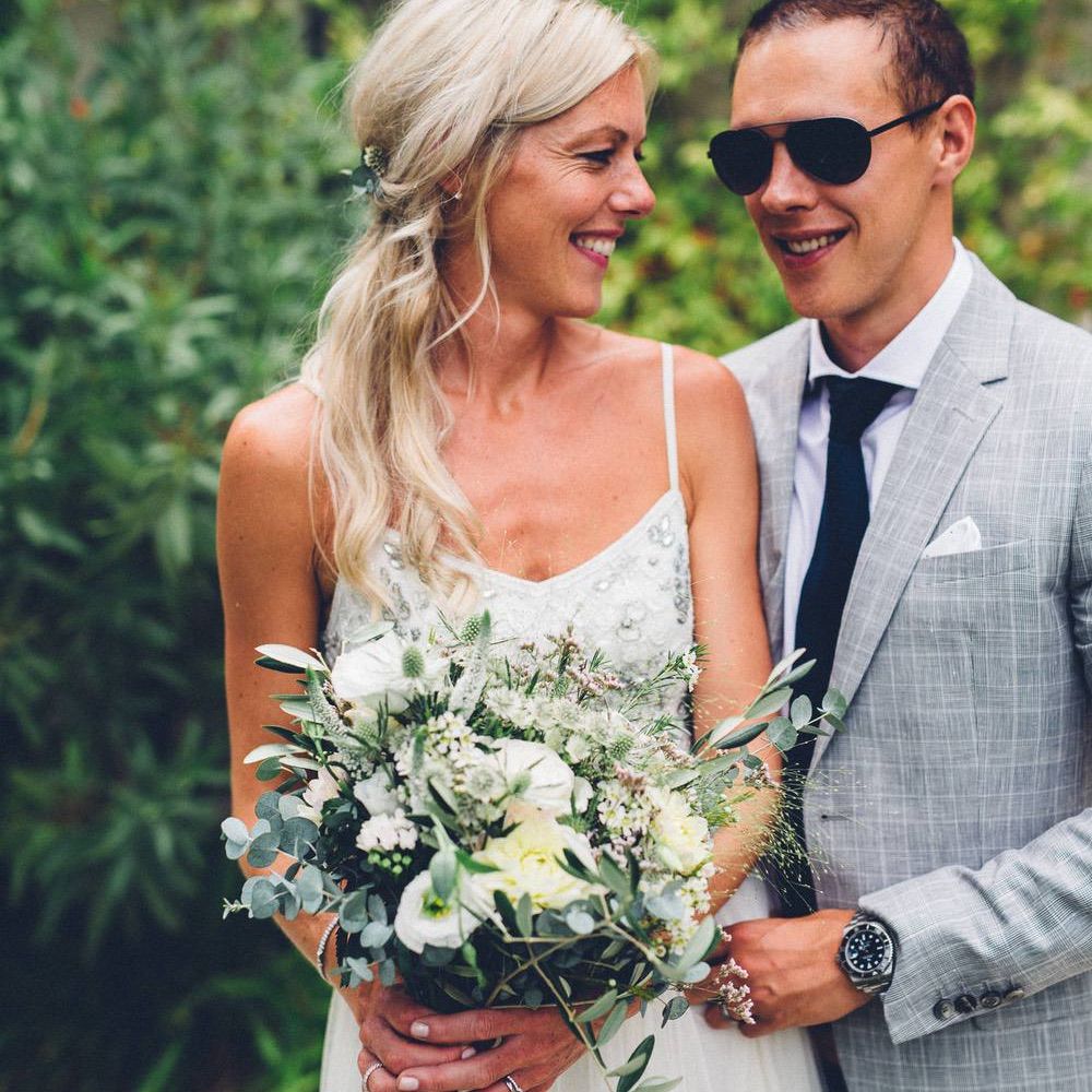 Bride in Needle &amp; Thread Gown | Groom in Reiss Chinos &amp; Blazer | Outdoor Destination Wedding at Le Peit Hameau Wedding Venue Provence, South of France Planned by By Mademoiselle | Lovestruck Photography