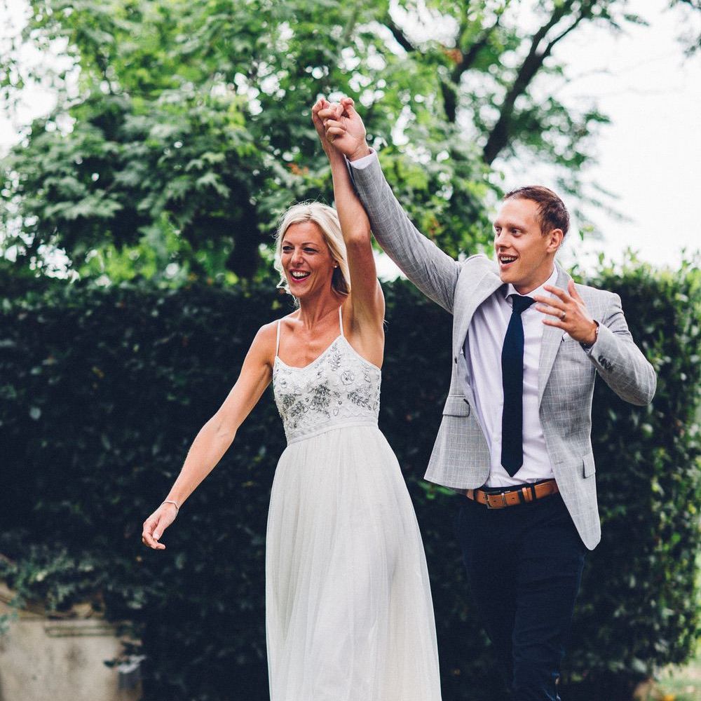 Bride in Needle &amp; Thread Gown | Groom in Reiss Chinos &amp; Blazer | Outdoor Destination Wedding at Le Peit Hameau Wedding Venue Provence, South of France Planned by By Mademoiselle | Lovestruck Photography