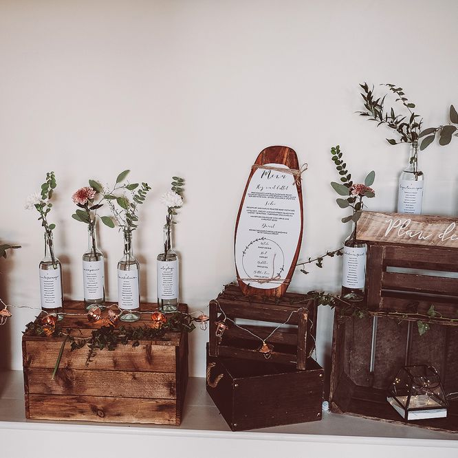 Bottle Table Plan // Brookfield Barn Wedding Venue With Rustic Styling And Bride In Enzoani With Images From Lemonade Pictures And Film By Kitebox Films