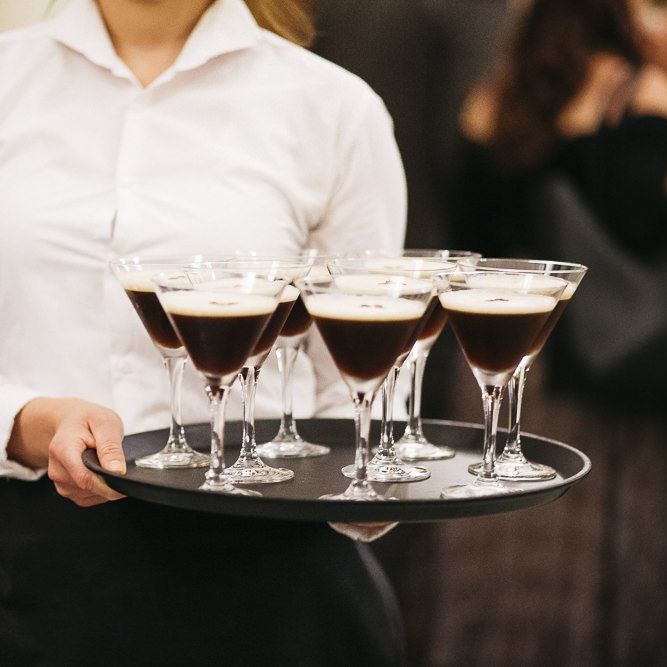 Espresso Martinis as an after dinner treat at London celebration