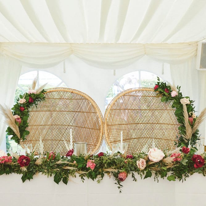 Peacock Chairs For Bride &amp; Groom At Wedding Reception