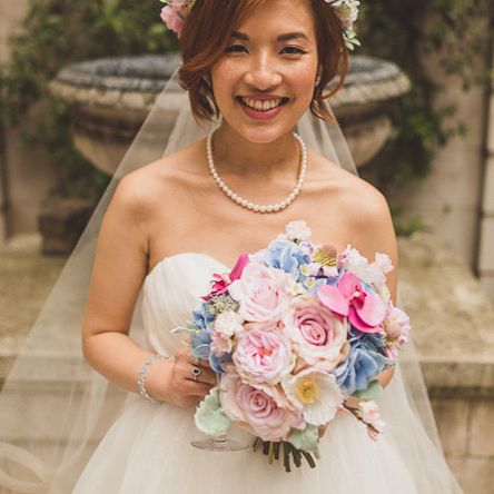 Pastel coloured flower crown
