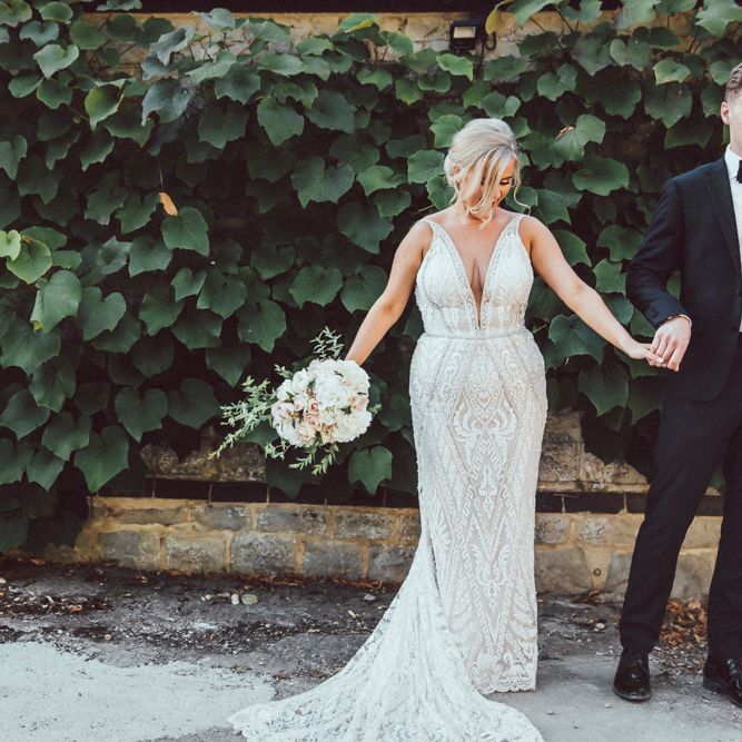 Galia Lahav Mermaid Style Wedding Dress // Longbourn Estate Barn // Images By The Vedrines // Bridesmaids In No.1 By Jenny Packham Dresses