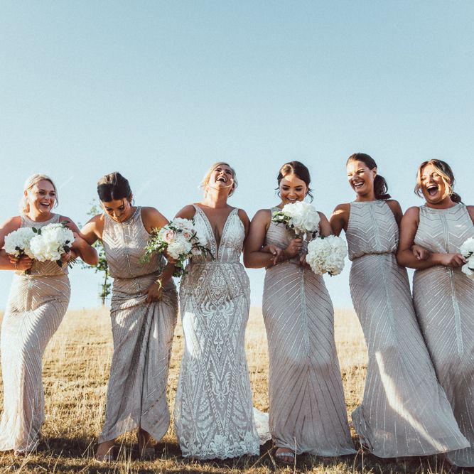 Galia Lahav Mermaid Style Wedding Dress // Longbourn Estate Barn // Images By The Vedrines // Bridesmaids In No.1 By Jenny Packham Dresses