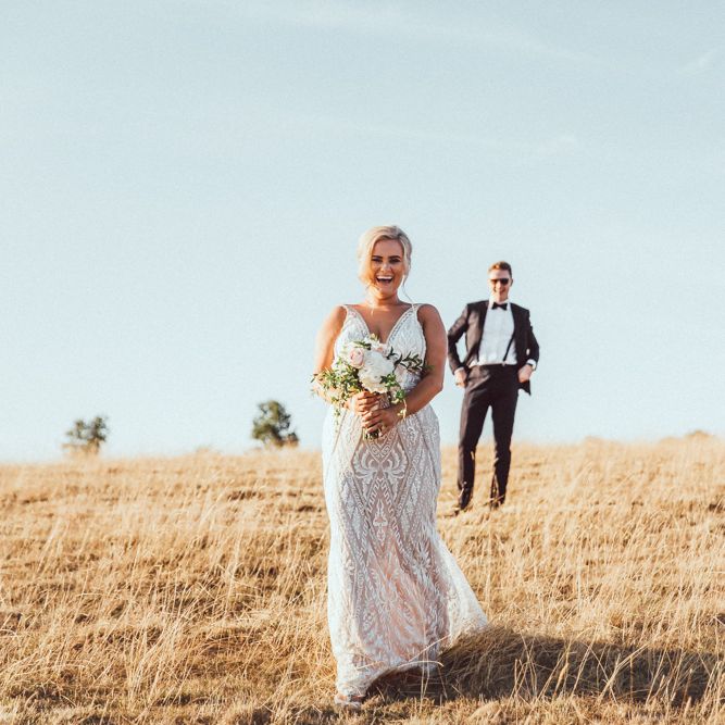 Galia Lahav Mermaid Style Wedding Dress // Longbourn Estate Barn // Images By The Vedrines // Bridesmaids In No.1 By Jenny Packham Dresses