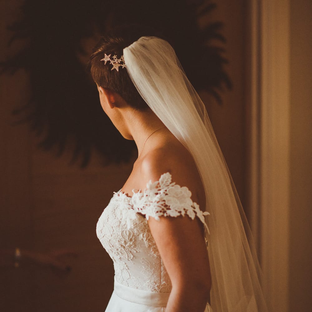 Bride in Lillian West Bridal Separates | Burgundy &amp; Gold Winter Wedding at Ramster Hall Weddings, Surrey | Matt Penberthy Photography | John Harris Wedding Films