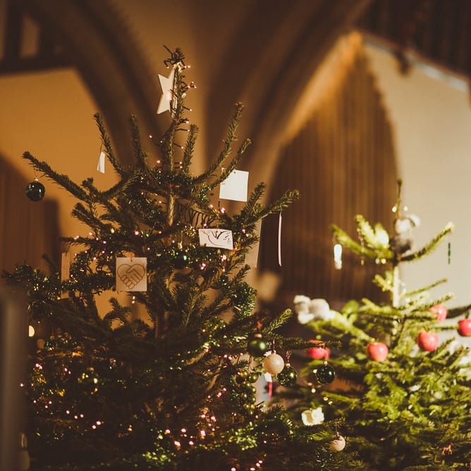 Church Wedding Flowers | Burgundy &amp; Gold Winter Wedding at Ramster Hall Weddings, Surrey | Matt Penberthy Photography | John Harris Wedding Films