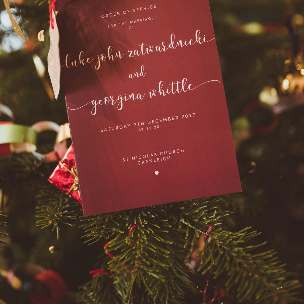 Wedding Stationery | Burgundy &amp; Gold Winter Wedding at Ramster Hall Weddings, Surrey | Matt Penberthy Photography | John Harris Wedding Films