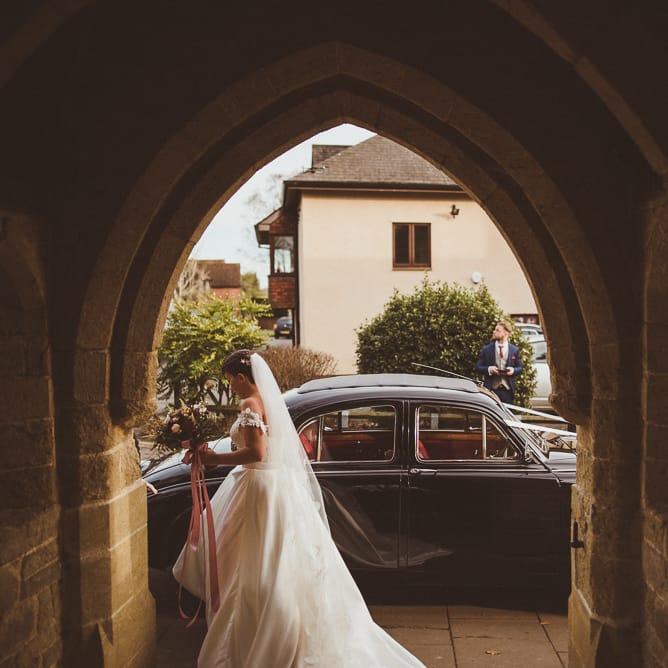 Bride in Lillian West Bridal Separates | Burgundy &amp; Gold Winter Wedding at Ramster Hall Weddings, Surrey | Matt Penberthy Photography | John Harris Wedding Films