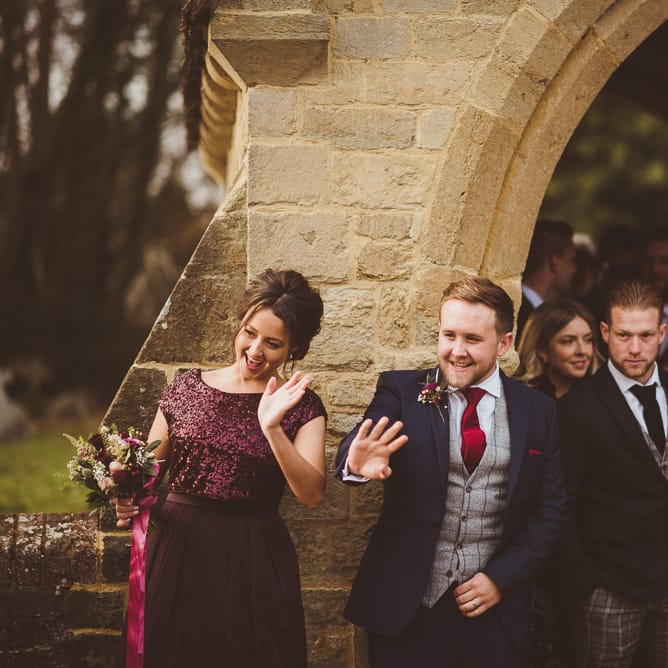 Wedding Guests | Burgundy &amp; Gold Winter Wedding at Ramster Hall Weddings, Surrey | Matt Penberthy Photography | John Harris Wedding Films