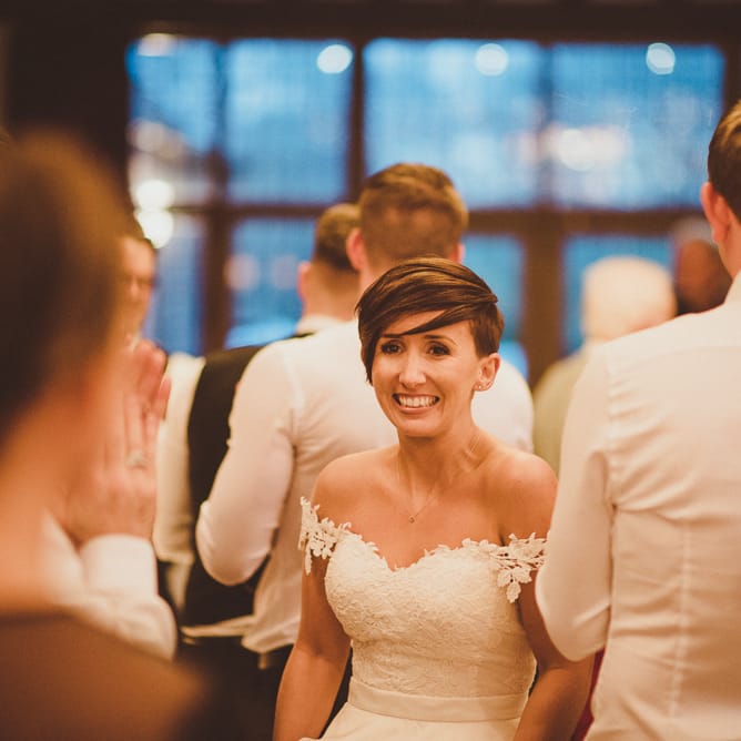 Bride in Lillian West Bridal Separates | Burgundy &amp; Gold Winter Wedding at Ramster Hall Weddings, Surrey | Matt Penberthy Photography | John Harris Wedding Films