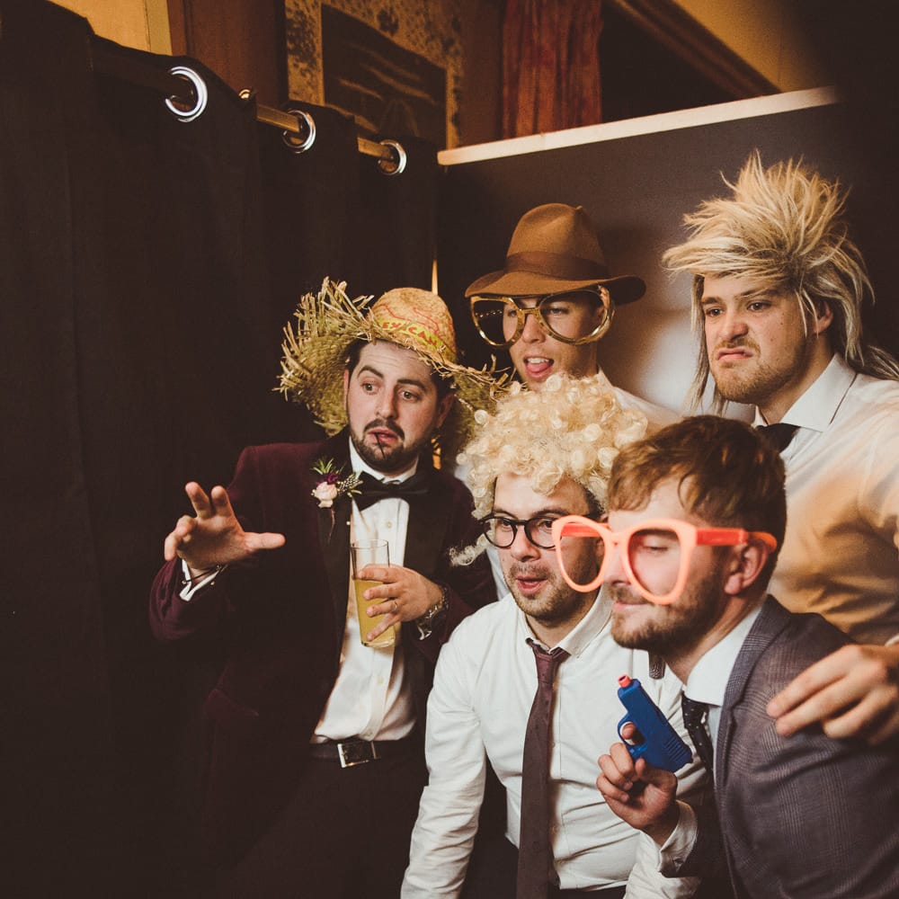 Photo Booth Pictures | Burgundy &amp; Gold Winter Wedding at Ramster Hall Weddings, Surrey | Matt Penberthy Photography | John Harris Wedding Films