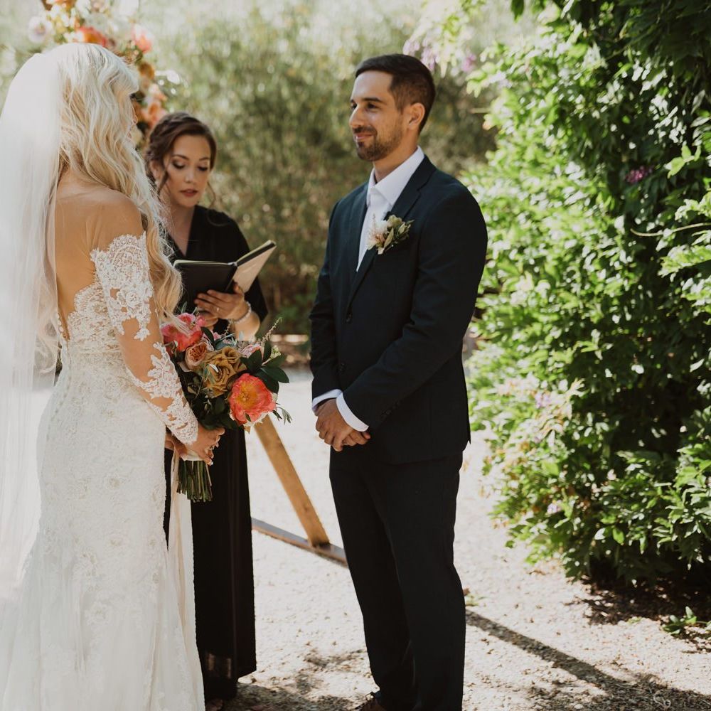 Outdoor ceremony at California elopement
