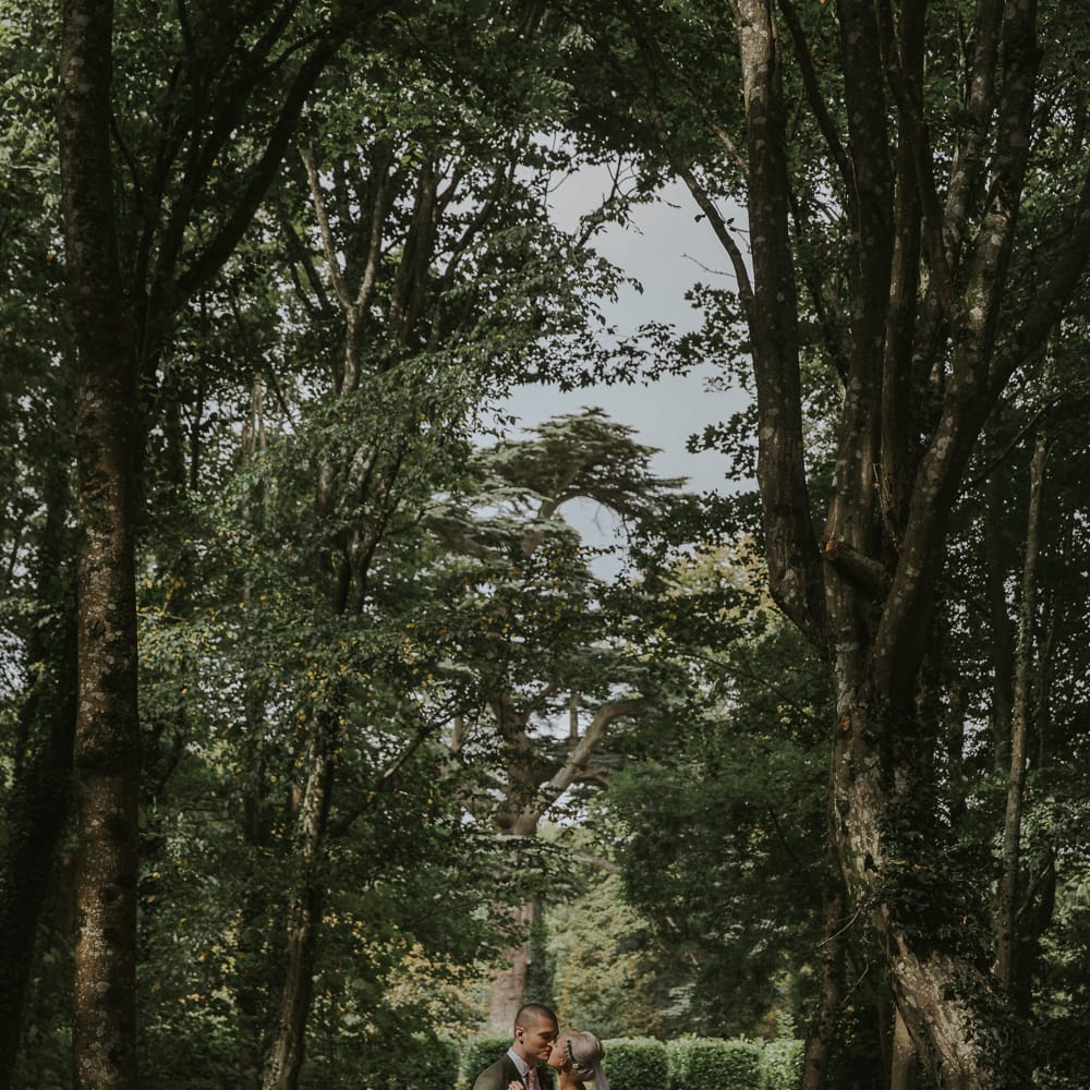 Blush Pink Wedding Dress For Outdoor Wedding Ceremony At Hethfelton House With Images From Dorset Wedding Photographer Paul Underhill
