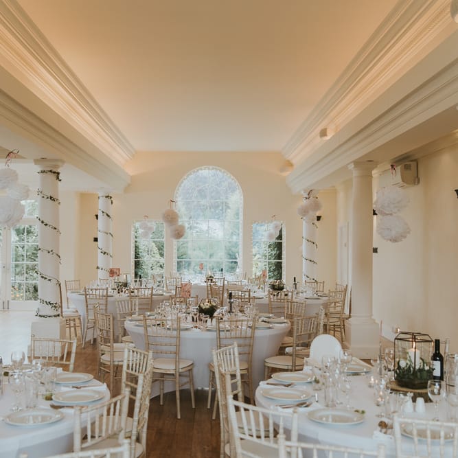 White Wedding Decor At Hethfelton House