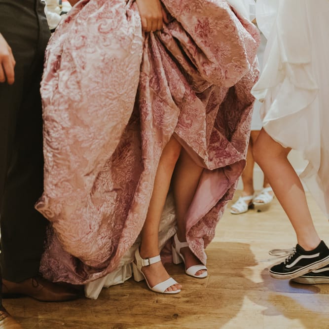 Blush Pink Wedding Dress For Outdoor Wedding Ceremony At Hethfelton House With Images From Dorset Wedding Photographer Paul Underhill