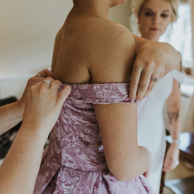 Blush Pink Wedding Dress For Outdoor Wedding Ceremony At Hethfelton House With Images From Dorset Wedding Photographer Paul Underhill